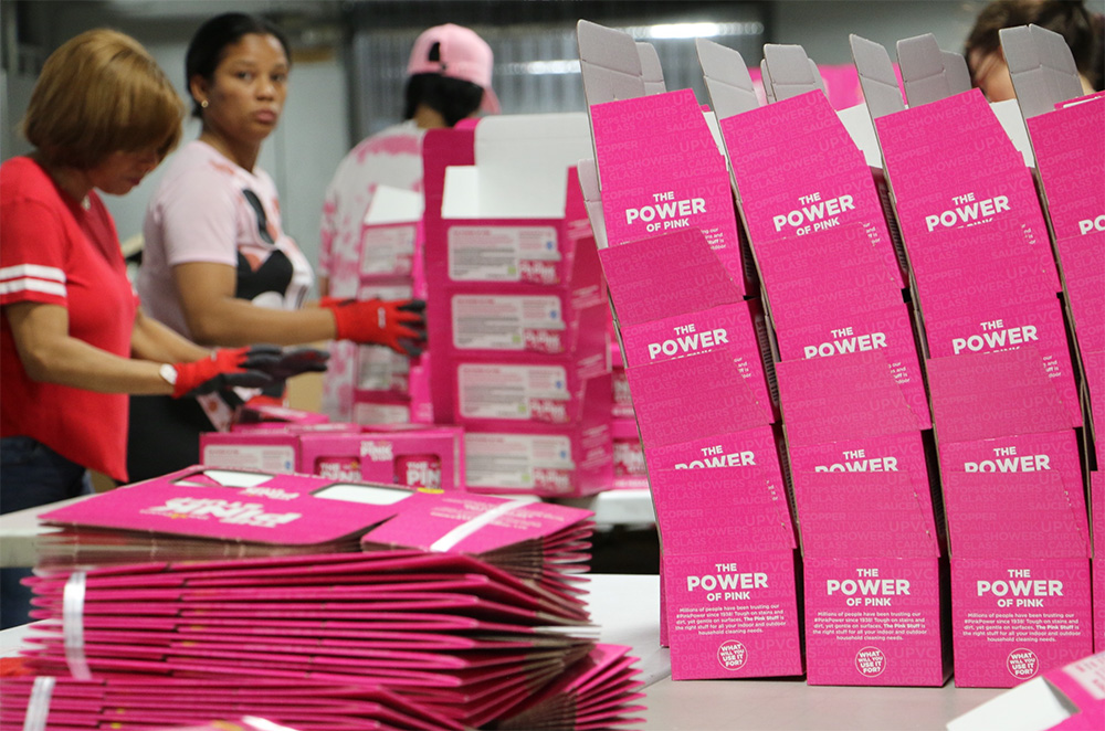 Retail product launch display highlighting in-store visibility and branding