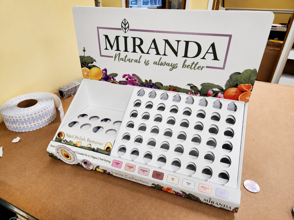 Miranda natural nail polish display